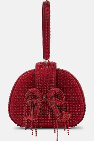 Self-Portrait Bow-detail crystal-embellished bucket bag