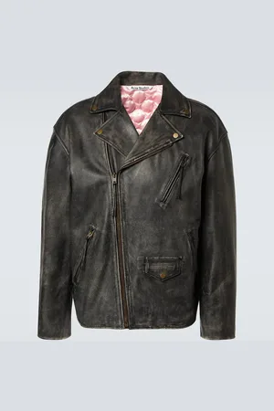 Acne Studios Distressed leather biker jacket
