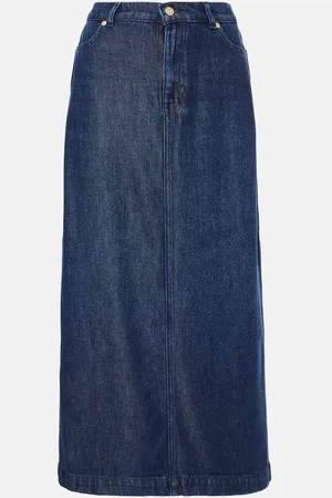 7 for all Mankind Stormy denim midi skirt