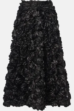 ROTATE Sun floral-appliquÃ© high-rise maxi skirt