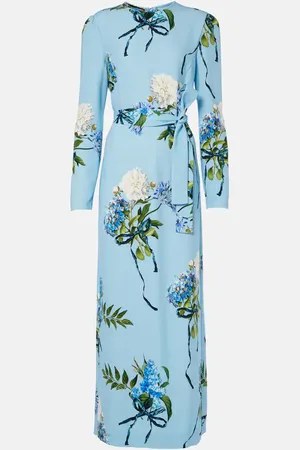MONIQUE LHUILLIER Floral crÃªpe gown