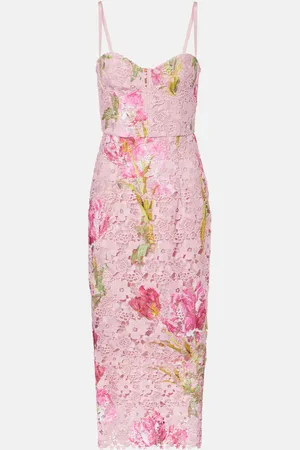 MONIQUE LHUILLIER Guipure lace bustier dress