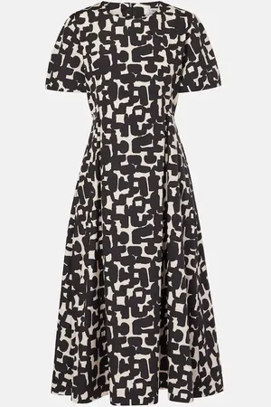 Max Mara Callas printed cotton poplin midi dress