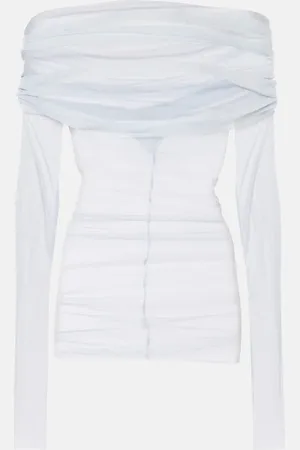 CHRISTOPHER ESBER Veiled off-shoulder silk tulle top