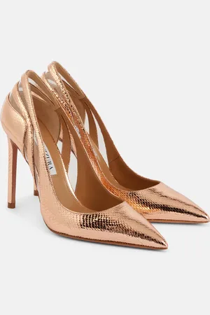 Aquazzura Talk To Me 105 metallic leather pumps