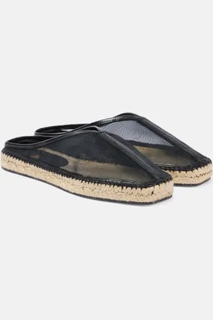 Totême Leather-trimmed mesh espadrilles