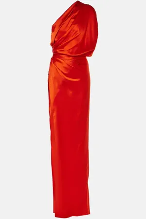 The Sei Draped one-shoulder silk satin gown