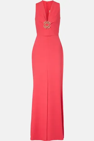 Elie saab Gathered embellished cady gown