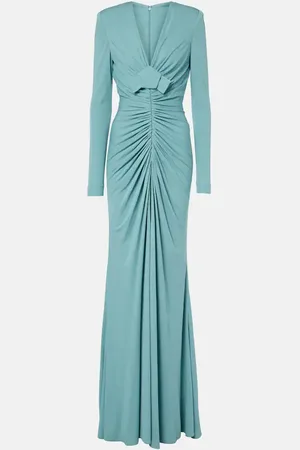 Elie saab Bow-detail ruched jersey gown