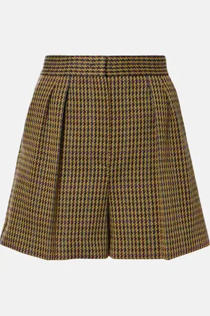 Max Mara Patroni houndstooth wool-blend shorts