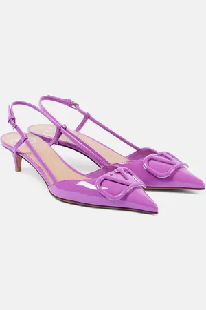 VALENTINO GARAVANI VLogo Signature patent leather slingback pumps