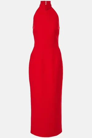 Ilkyaz Ozel Halterneck crÃªpe midi dress