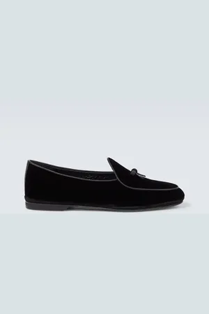 Rubinacci Marphy leather-trimmed velvet loafers