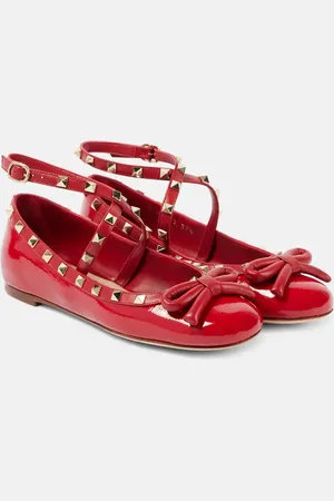 VALENTINO GARAVANI Rockstud leather ballet flats