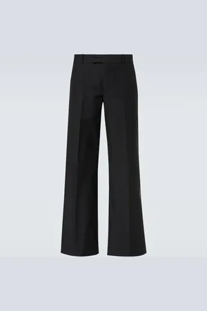 Alexander McQueen Low-rise wool and mohair wide-leg pants