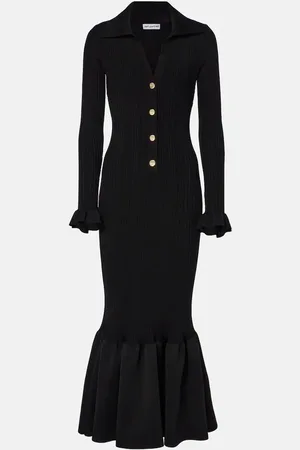 Self-Portrait Ribbed-knit midi dress