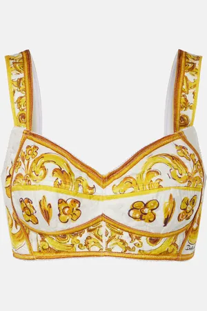 Dolce & Gabbana Majolica poplin crop top