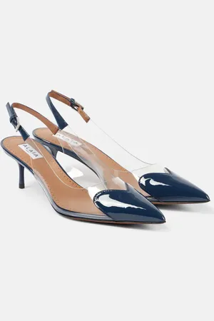 Alaïa AlaÃ¯a Le CÅur 55 PU and leather slingback pumps