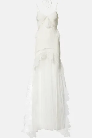 DAVID KOMA Bridal lace-trimmed taffeta and tulle gown