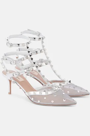VALENTINO GARAVANI Rockstud 65 leather-trimmed pumps