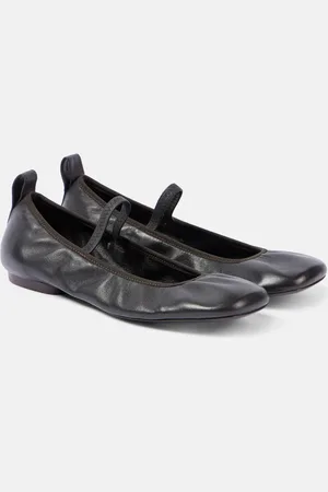LEMAIRE Square Flat leather Mary Jane flats