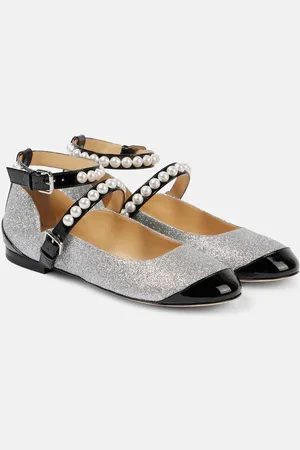 Mach & Mach Embellished glitter Mary Jane flats