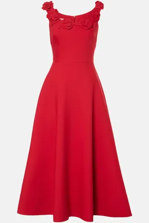VALENTINO Crepe Couture floral midi dress