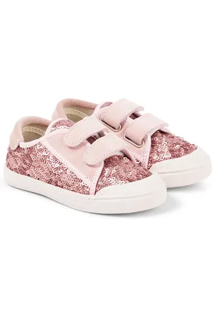 PèPè PÃ¨PÃ¨ Villas sequined leather-trimmed sneakers