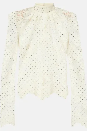 Self-Portrait Polka-dot lace blouse