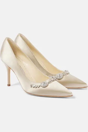 Manolo Blahnik Lamikpump embellished satin pumps
