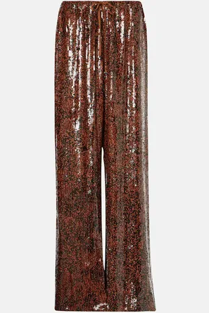 DRIES VAN NOTEN Sequined wide-leg pants