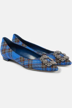 Manolo Blahnik Hangisi tartan ballet flats