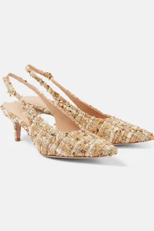 Gianvito Rossi Pointy 55 bouclÃ© slingback pumps
