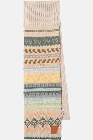 Loewe Leather-trimmed wool scarf