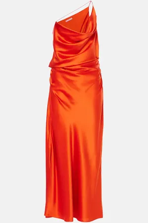 The Sei One-shoulder silk satin midi dress