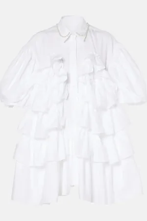 Simone Rocha Faux pearl-embellished cotton shirt