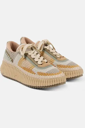 Chloé ChloÃ© Nama suede-trimmed platform sneakers