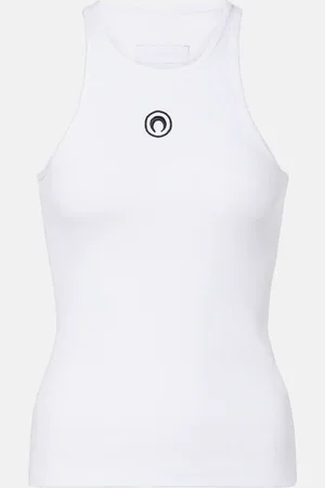 Marine Serre Moon cotton-blend jersey tank top