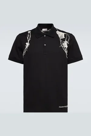 Alexander McQueen Embroidered cotton polo shirt