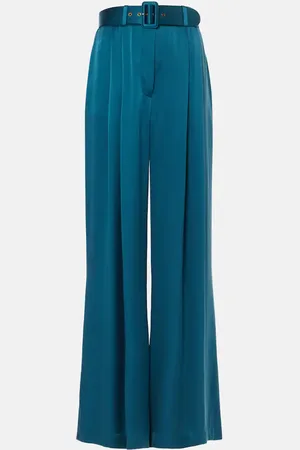 ZIMMERMANN Pleated silk wide-leg pants