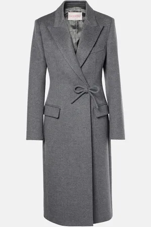 VALENTINO Bow-detail wool and cashmere coat