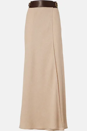 Loro Piana Irene linen crÃªpe wrap skirt