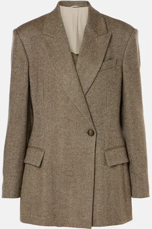 Brunello Cucinelli Herringbone wool-blend blazer