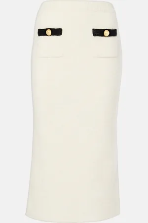 Alessandra Rich Alpaca and wool-blend midi skirt
