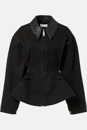 Alexander McQueen Peplum cotton canvas jacket