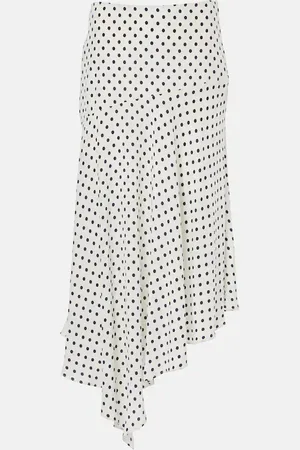 VERONICA BEARD Rosemary polka-dot silk-blend midi skirt