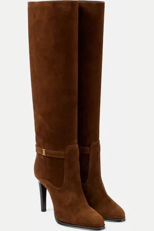 Saint Laurent Diane 100 suede knee-high boots
