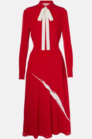 VALENTINO CrÃªpe de chine midi dress