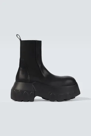 Rick Owens Mega Tractor leather biker boots