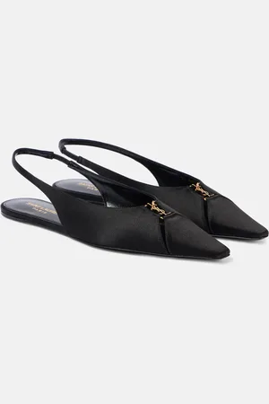 Saint Laurent Babylone crÃªpe slingback flats